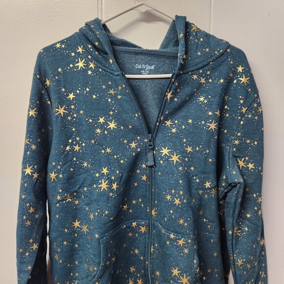 Girls' Printed Zip-Up Fleece Hoodie by Cat & Jack XXL (18) Plus - Picture 1 of 8